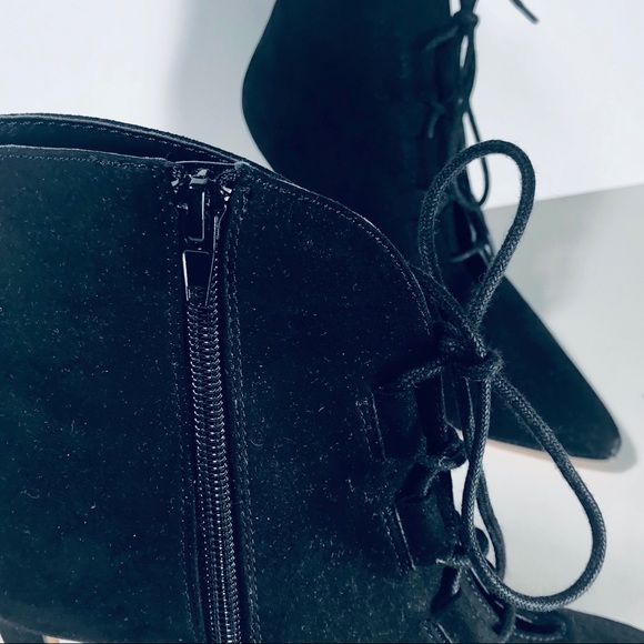 NWOT Black Suede Heels Pointed Toe - Picture 6 of 8